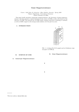 Giant Magnetoresistance