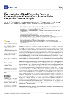 Characterization of Novel Progression Factors in Castration-Resistant Prostate Cancer Based on Global Comparative Proteome Analysis