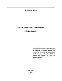 Estudo Genético Da Síndrome De Silver-Russell