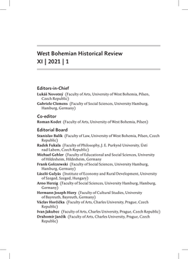 West Bohemian Historical Review XI | 2021 | 1