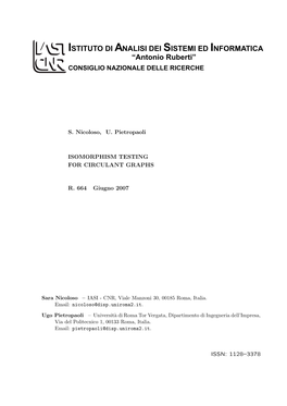 Isomorphism Testing for Circulant Graphs