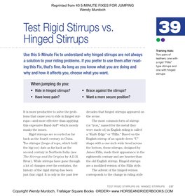 Rigid Stirrups Vs. Hinged Stirrups