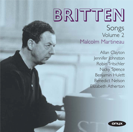 BRITTEN Songs Volume 2 Malcolm Martineau