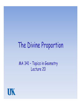 The Divine Proportion