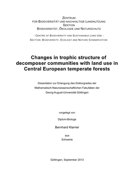 Changes in Trophic Structure of Decomposer Communities with Land Use in Central European Temperate Forests