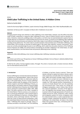 Child Labor Trafficking in the United States: a Hidden Crime