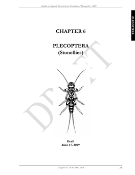 CHAPTER 6 PLECOPTERA (Stoneflies)