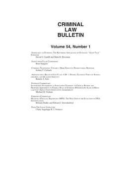 Criminal Law Bulletin