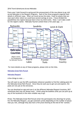 2016 Nebraska Passport and Great Park