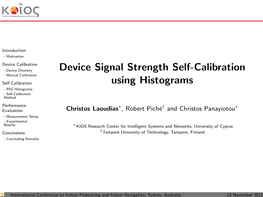 Device Signal Strength Self-Calibration Using Histograms