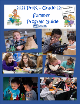 2021 Prek – Grade 12 Summer Program Guide