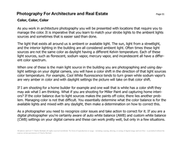 Photography for Architecture and Real Estate Page 01 Color, Color, Color