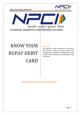 FREQUENTLY ASKED QUESTIONS Rupay Debit Cards