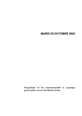 Mardi 20 Octobre 2020