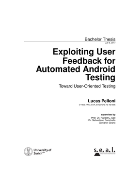 Exploiting User Feedback for Automated Android Testing Toward User-Oriented Testing