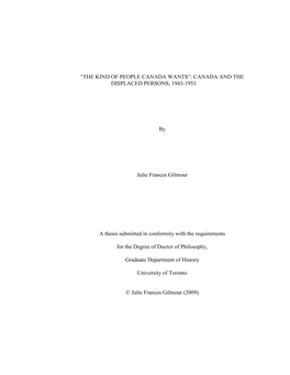 Thesis Submitted in Conformity with the Requirements