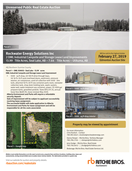 Rockwater Energy Solutions Inc February 27, 2019