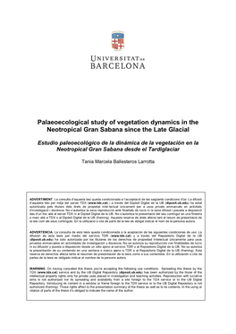 Palaeoecological Study of Vegetation Dynamics in the Neotropical Gran Sabana Since the Late Glacial