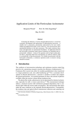 Application Limits of the Ferrioxalate Actinometer
