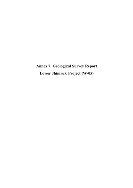 Annex 7: Geological Survey Report Lower Jhimruk Project (W-05)