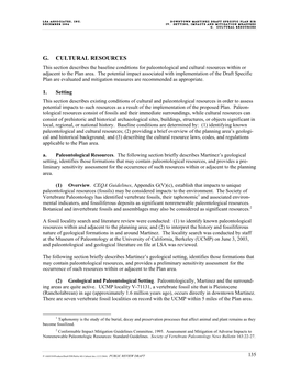 G. Cultural Resources