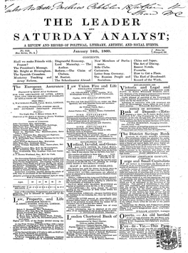 The Leader Saturday Analyst;