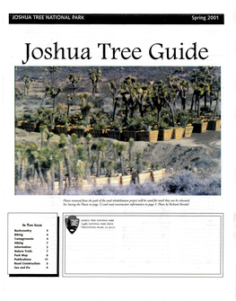 JOSHUA TREE NATIONAL PARK Spring 2001 Joshua Tree Guide