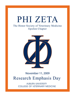 Research Emphasis Day AUBURN UNIVERSITY COLLEGE of VETERINARY MEDICINE