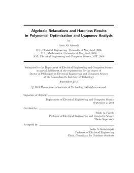 Algebraic Relaxations and Hardness Results in Polynomial Optimization