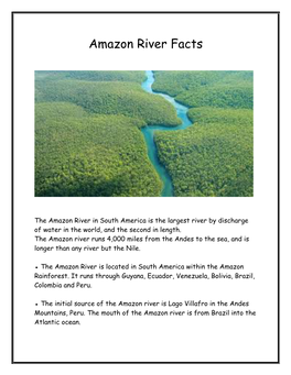 Amazon River Facts