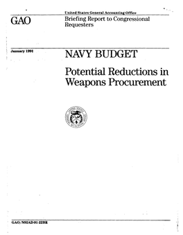 NAVY BUDGET ( . Potential Reductions in Weapons Procurement