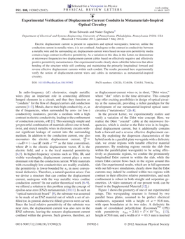 Experimental Verification of Displacement-Current Conduits In