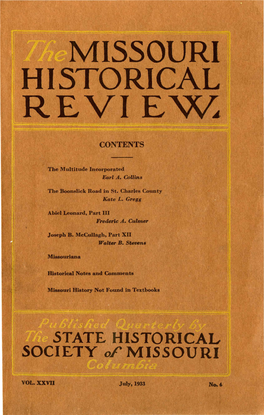Missouri Historical Revi Ew