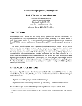 Reconstructing Physical Symbol Systems