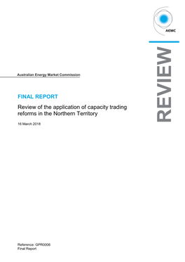 Review of the Application of Capacity Trading Reforms in the Northern Territory