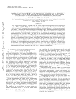 Orbital Evolution, Activity, and Mass Loss of Comet C/1995 O1 (Hale