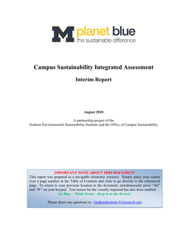 Campus Sustainability Integrated Assessment