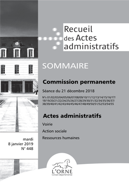 Recueil Des Actes Administratifs N