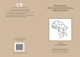 Swaziland's Struggle with Political Liberalisation