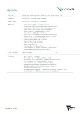 20181025 Millers Road and Williamstown Road WG2 Minutes