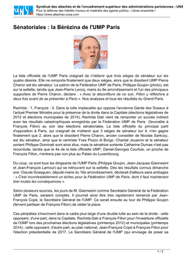 Sénatoriales : La Bérézina De L'ump Paris