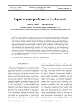 Impact of Coral Predators on Tropical Reefs