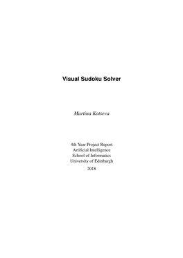 Visual Sudoku Solver