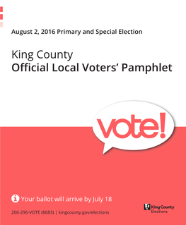 King County Official Local Voters' Pamphlet