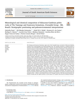 Mineralogical and Chemical Composition of Ediacaran