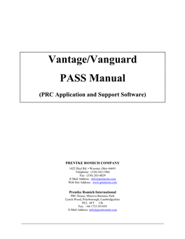 VT/VG PASS Program 9-05