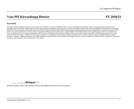 FY 2020/21 Vote:592 Kiryandongo District