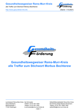 Deutsche Vereinigung Morbus Bechterew E. V. (DVMB) - Landesverband Baden-Württemberg - Therapiegruppe Waiblingen