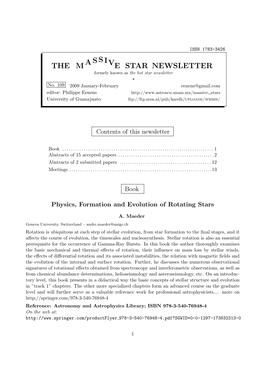 The Massive Star Newsletter