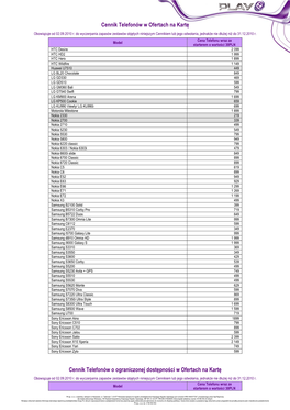 Cennik Telefonów W Ofertach Na Kartę